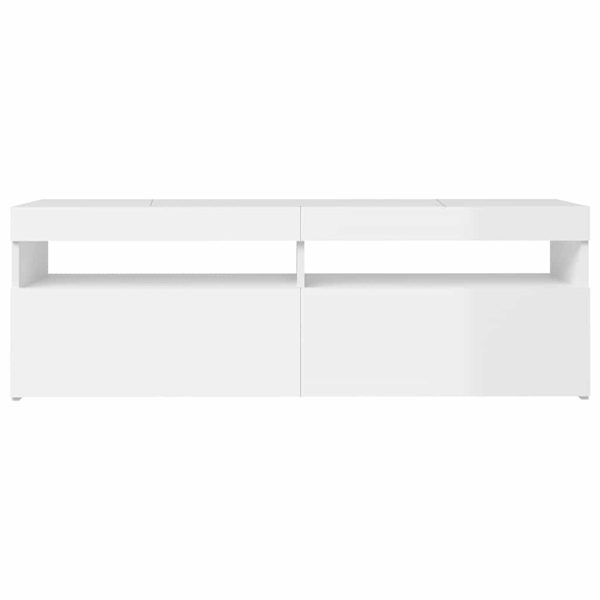 vidaXL TV-bänk med LED-belysning vit högglans 120x35x40 cm Vit