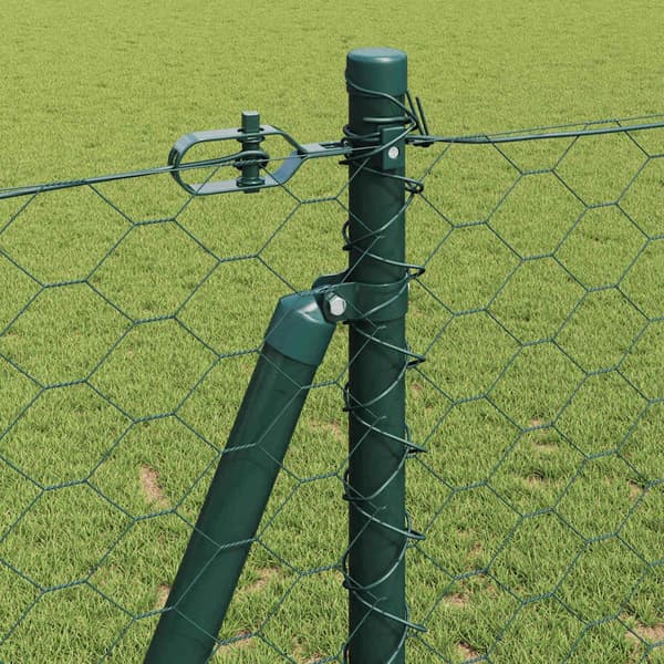 vidaXL Hexagonal stängsel med betongfundament 100 x 1,2 m Grön Mesh Grön