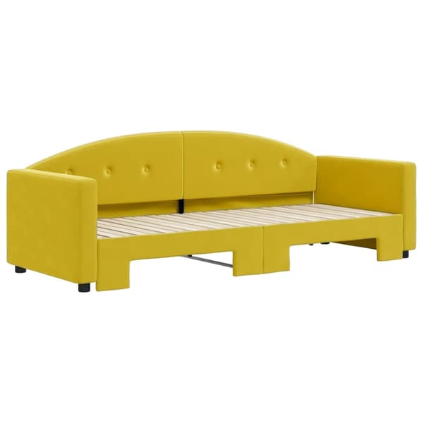 vidaXL Dagbädd utdragbar gul 80x200 cm sammet Gul