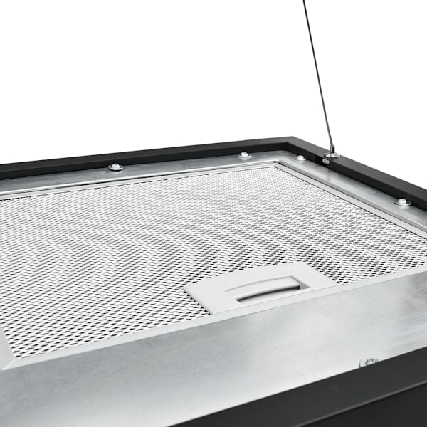 vidaXL Hängande köksfläkt touchsensor LCD 37 cm pulverlackerat stål Svart