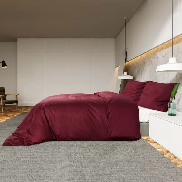 vidaXL Bäddset vinröd 140x200 cm bomull Röd