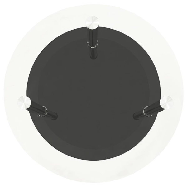 vidaXL Sidobord med 2 hyllplan genomskinligt & svart 38 cm härdat glas Svart