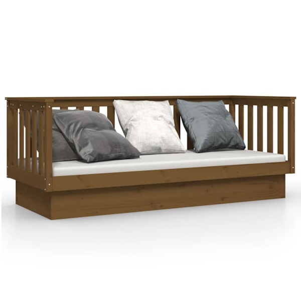 vidaXL Dagbädd honungsbrun 90x190 cm massiv furu Brun