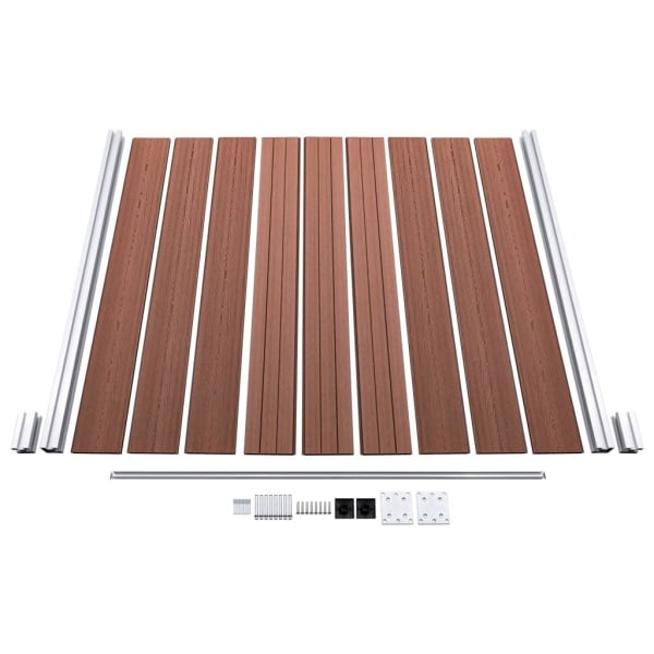 vidaXL WPC-staketpanel 6 fyrkantig + 1 vinklad 1138x186 cm brun Brun