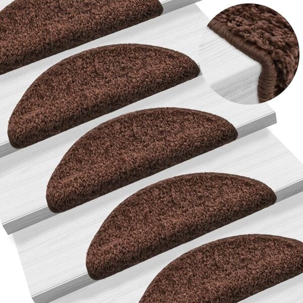 vidaXL Trappstegsmattor 10 st 56x17x3 cm brun Brun