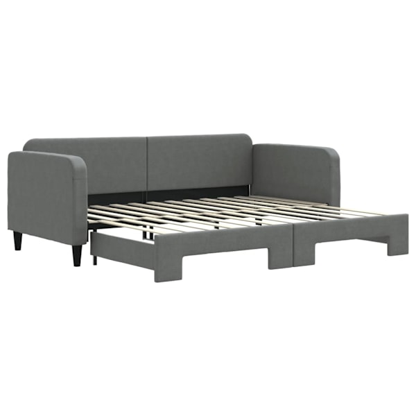 vidaXL Dagbädd utdragbar mörkgrå 90x200 cm tyg Grå