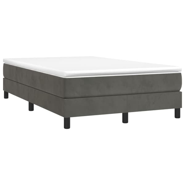 vidaXL Ramsäng med madrass mörkgrå 120x200 cm sammet Grå