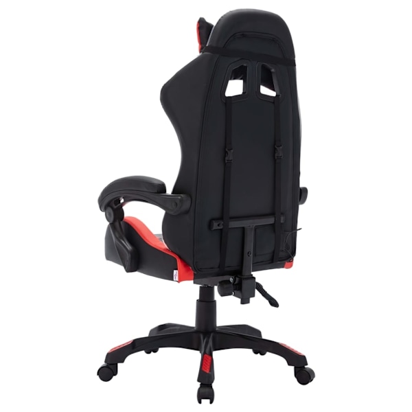 vidaXL Gamingstol med RGB LED-lampor röd och svart konstläder multifärg