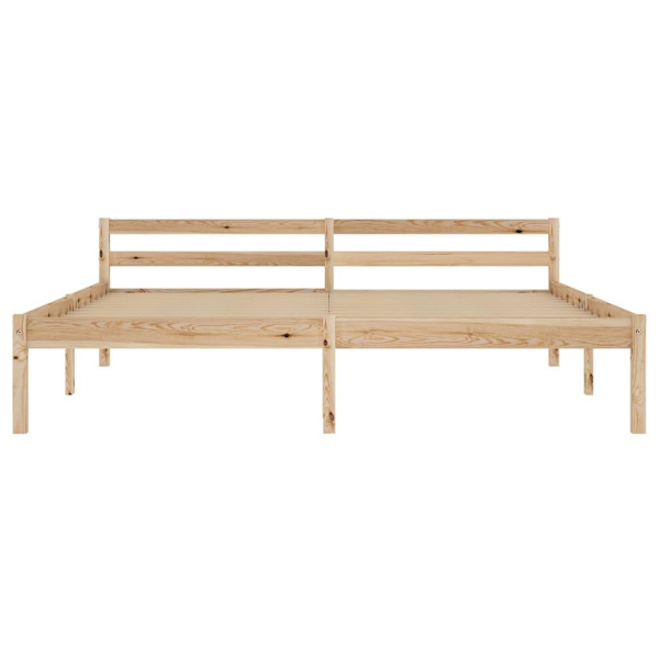 vidaXL Sängram massiv furu 160x200 cm Brun