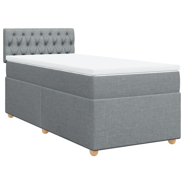 vidaXL Ramsäng med madrass ljusgrå 100x200 cm tyg Grå
