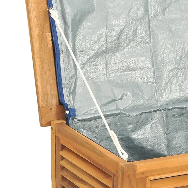 vidaXL Trädgårdslåda med påse 114x50x58 cm massiv teak Brun