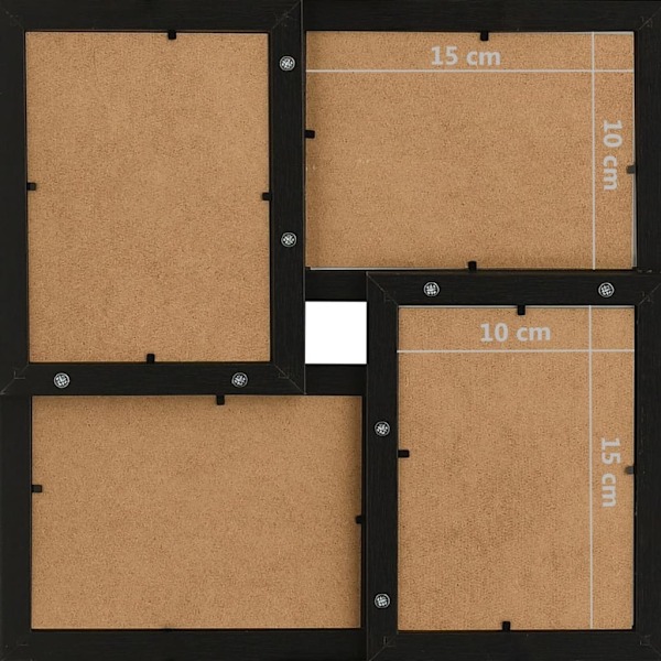 vidaXL Fotoram för 24x(10x15 cm) bilder svart MDF Svart