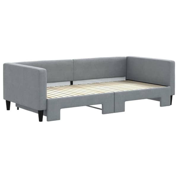 vidaXL Dagbädd utdragbar ljusgrå 100x200 cm tyg Grå