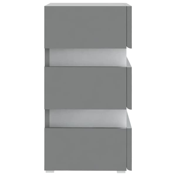 vidaXL Sängskåp LED grå 45x35x67 cm konstruerat trä grå