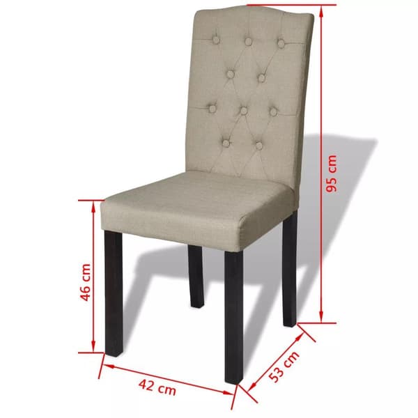 vidaXL Matstolar 2 st tyg beige Beige