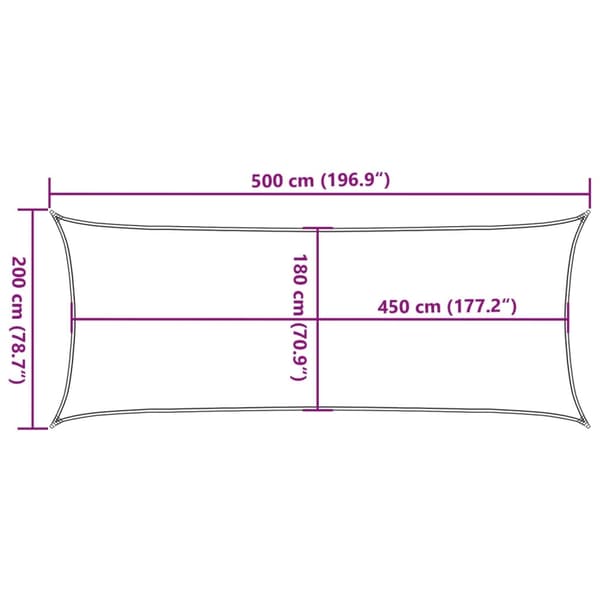 vidaXL Solsegel 160 g/m² brun 2x5 m HDPE Brun