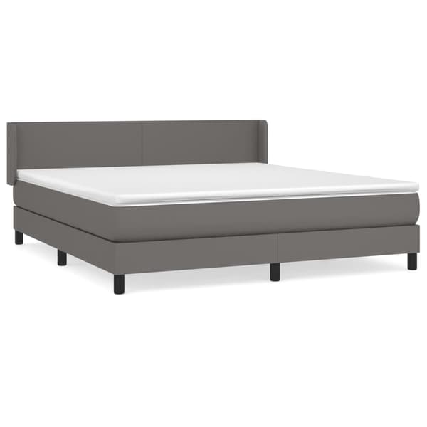 vidaXL Ramsäng med madrass grå 180x200 cm konstläder Grå