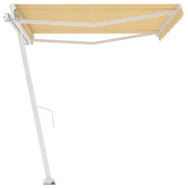 vidaXL Fristående markis manuellt infällbar 450x300 cm gul/vit Gul