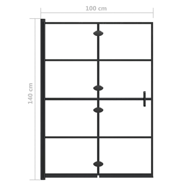 vidaXL Duschvägg fällbar ESG 100x140 cm svart