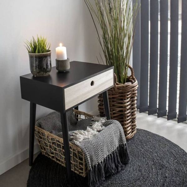 House Nordic Sängbord Annemie svart och naturfärgat Flerfärgsdesign