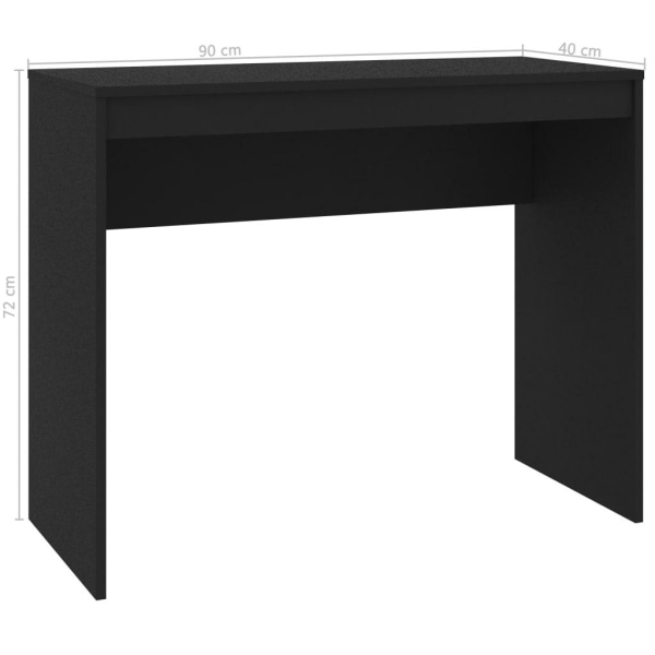 vidaXL Skrivbord svart 90x40x72 cm konstruerat trä Svart