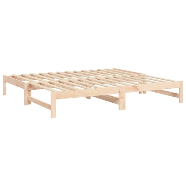 vidaXL Utdragbar dagbädd 2x(90x190) cm massiv furu Brun