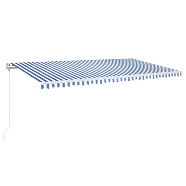 vidaXL Automatisk markis med vindsensor & LED 600x350 cm blå och vit Blå