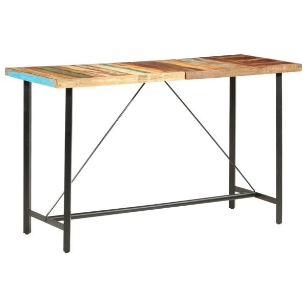 vidaXL Barbord 180x70x107 cm massivt återvunnet trä Brun