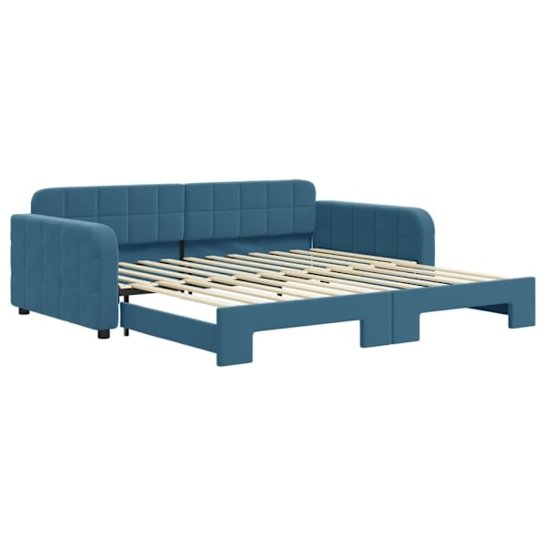 vidaXL Dagbädd utdragbar blå 100x200 cm sammet Blå