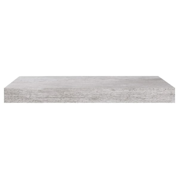 vidaXL Svävande vägghylla betonggrå 50x23x3,8 cm MDF grå