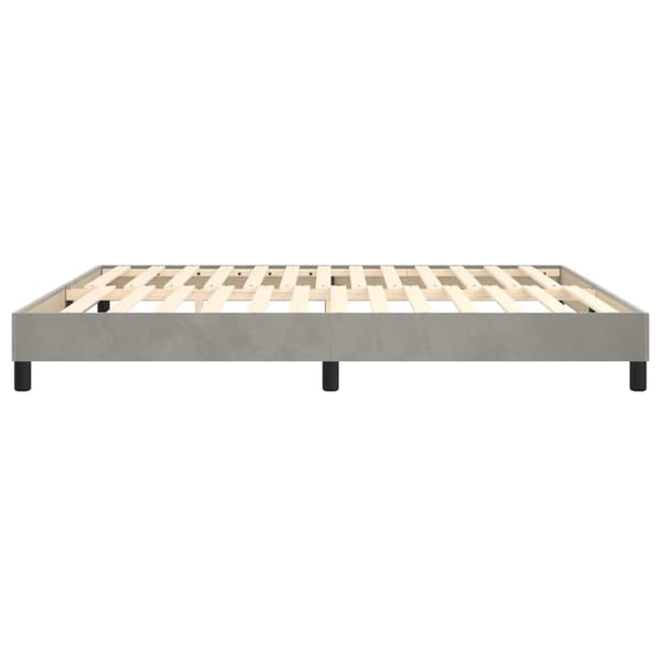 vidaXL Sängram utan madrass ljusgrå 180x200 cm sammet Grå