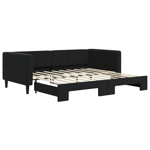 vidaXL Dagbädd utdragbar svart 90x190 cm sammet Svart