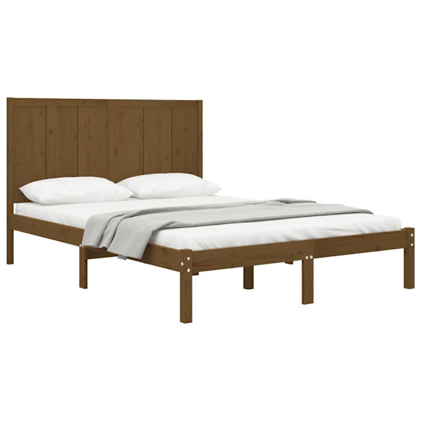 vidaXL Sängram honungsbrun massiv furu 120x200 cm Brun