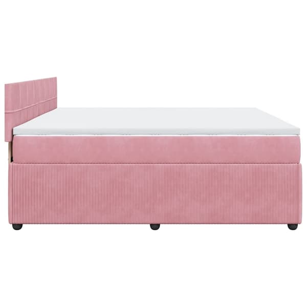 vidaXL Ramsäng med madrass rosa 180x200 cm sammet Rosa