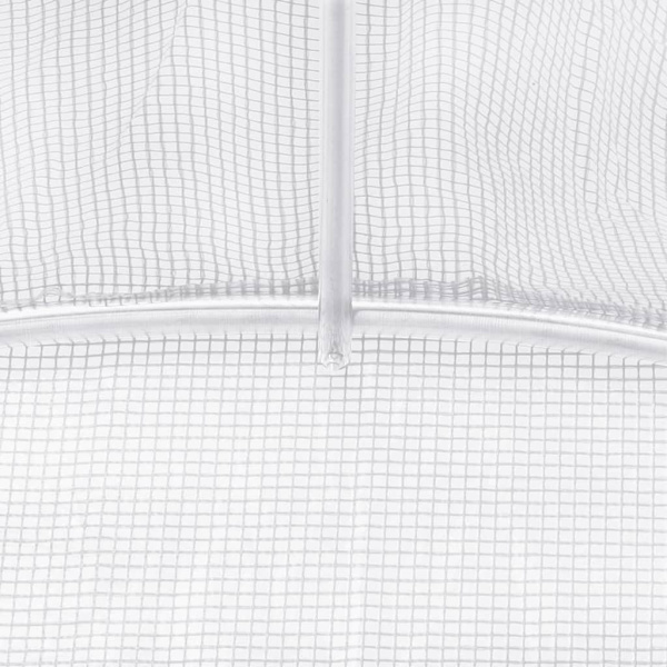 vidaXL Växthus med stålram vit 24 m² 12x2x2 m Vit