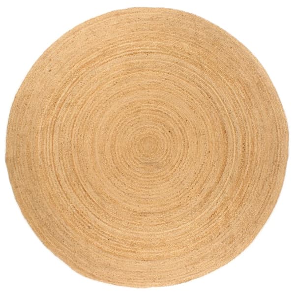 vidaXL Jutematta flätad rund 240 cm Beige