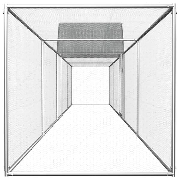 vidaXL Hönsbur 9x1x1,5 m galvaniserat stål Silver