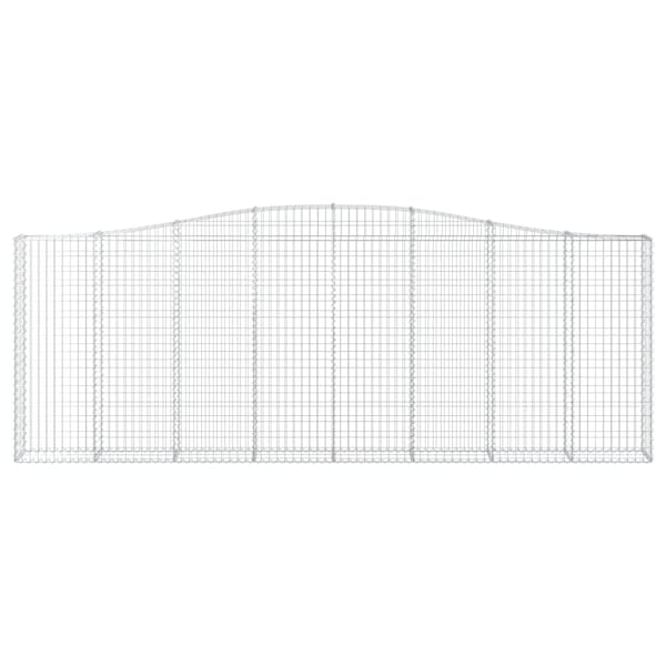 vidaXL Gabioner bågformade 20 st 400x30x140/160 cm galvaniserat järn Silver