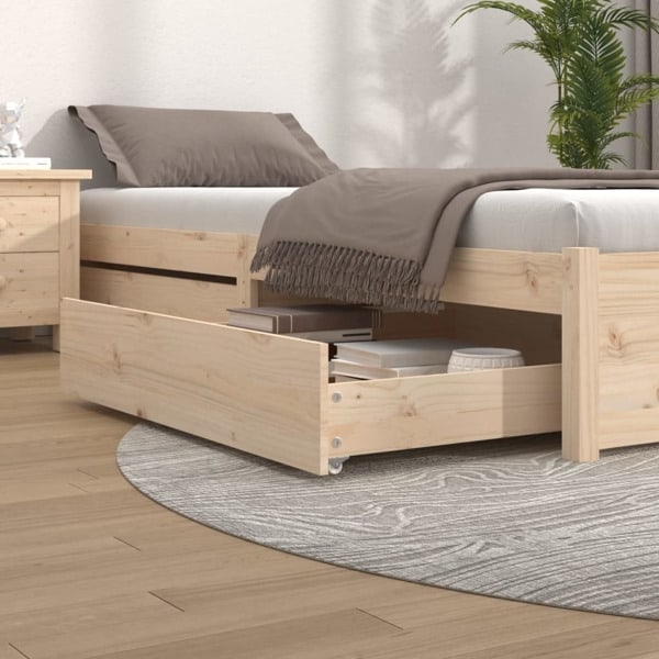 vidaXL Sänglådor 2 st massiv furu Brun
