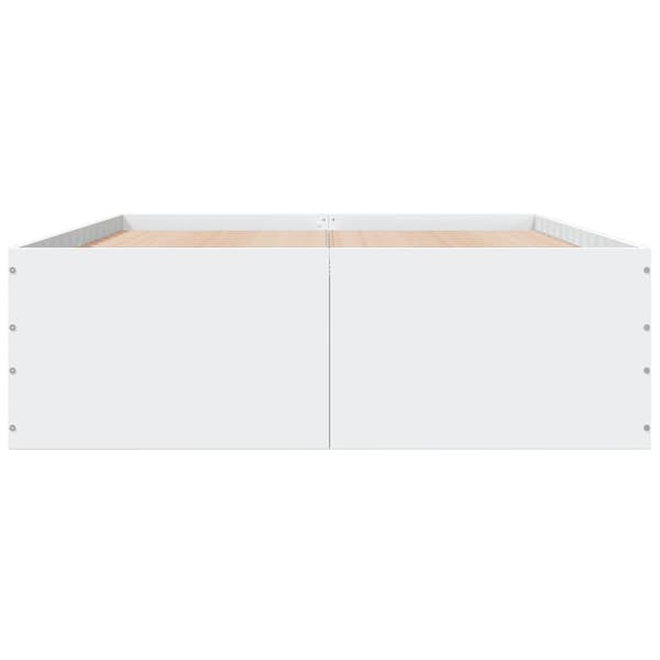 vidaXL Sängram vit 135x190 cm konstruerat trä Vit