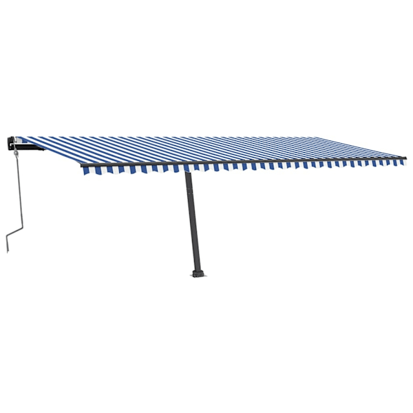 vidaXL Fristående markis manuellt infällbar 600x350 cm blå/vit Blå