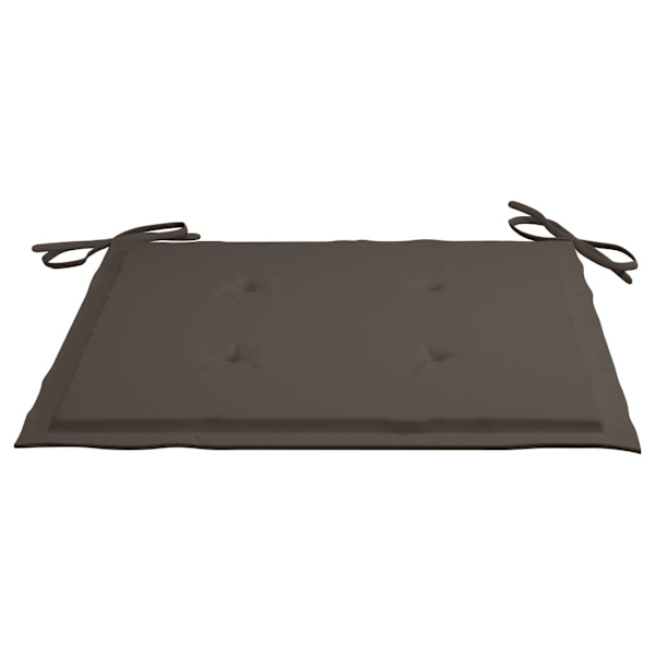 vidaXL Matstolar 4 st med taupe dynor massiv teak Taupe