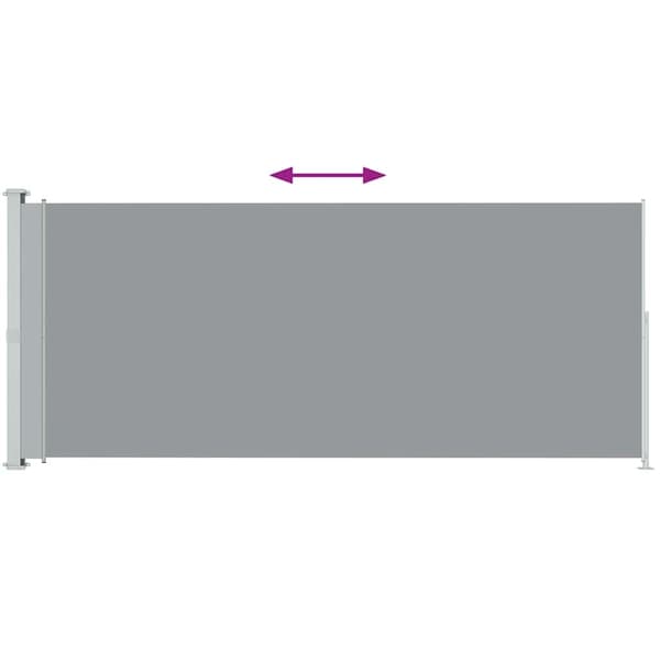 vidaXL Infällbar sidomarkis 200x500 cm grå grå