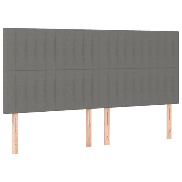 vidaXL Ramsäng med madrass & LED mörkgrå 160x200 cm tyg Grå
