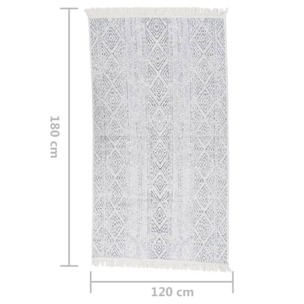 vidaXL Matta ljusgrå 120x180 cm bomull grå