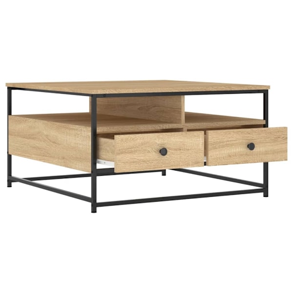 vidaXL Soffbord sonoma-ek 80x80x45 cm konstruerat trä Brun