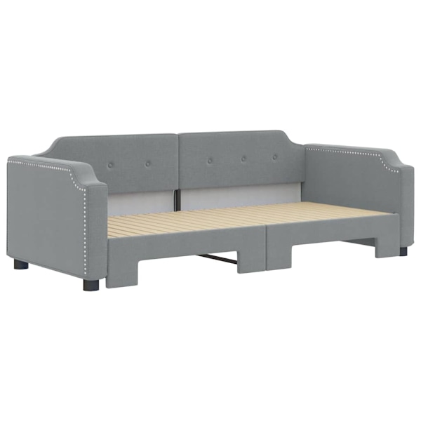 vidaXL Dagbädd utdragbar ljusgrå 100x200 cm tyg Grå