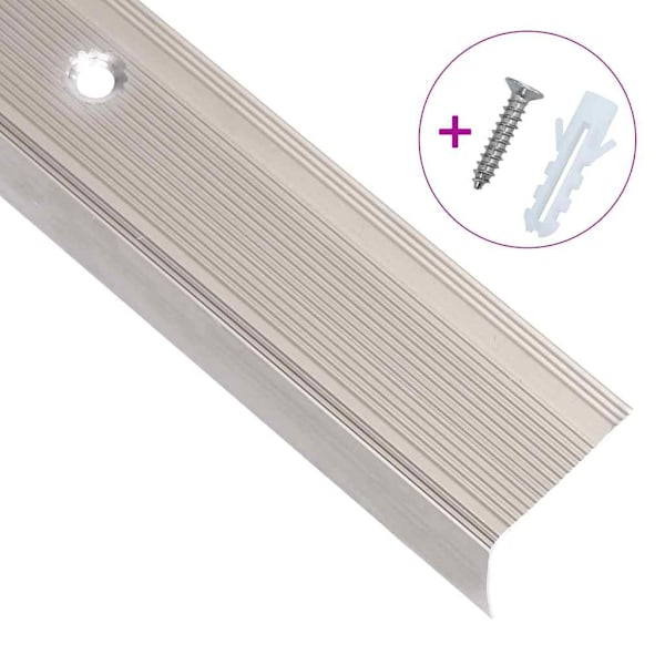 vidaXL Trappnosings i L-form 15 st aluminium 90 cm champagne Silver