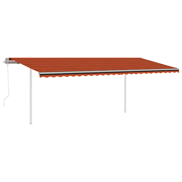 vidaXL Automatisk markis med vindsensor & LED 6x3,5 m orange/brun Flerfärgsdesign