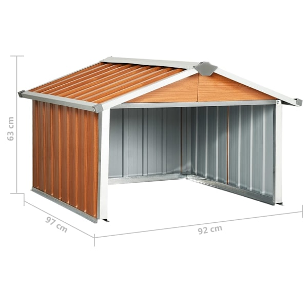 vidaXL Skjul för robotgräsklippare 92x97x63 cm galvaniserat stål brun Brun